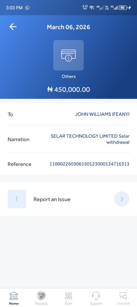 ₦450K transfer